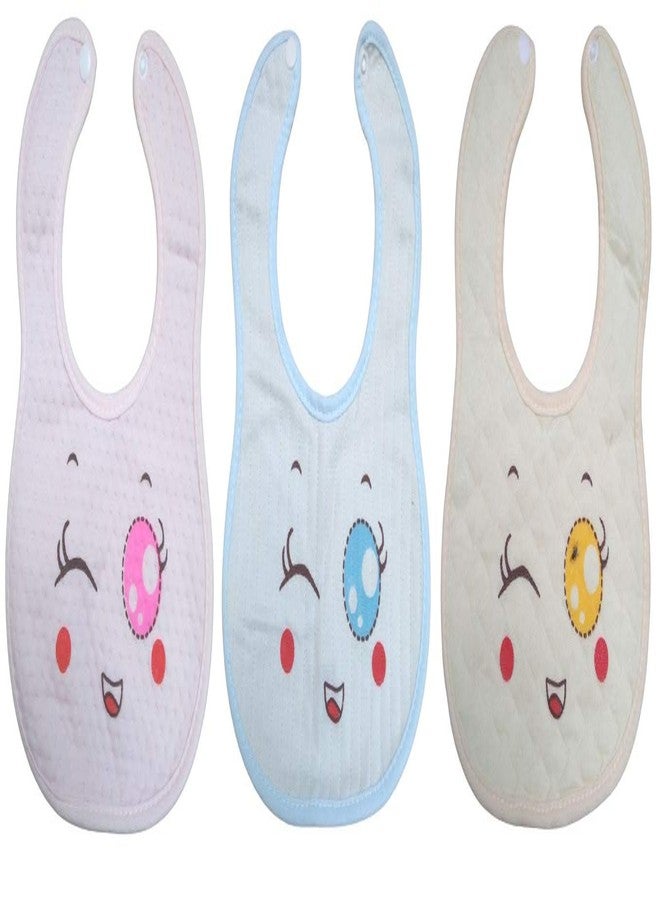 Lappu Baby Button Bibs/Apron Cute Multi Print|with Tich Button| Waterproof Bib Set (Pack Of 3) - Image 1