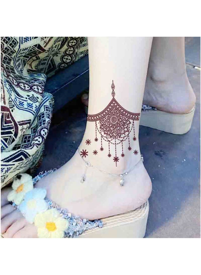 Mehendi Stickers Henna Mehendi stencil Tattoo Sticker for Hands Temporary Waterproof Mehndi Tattoo Body Art for Women & Girls - Image 4