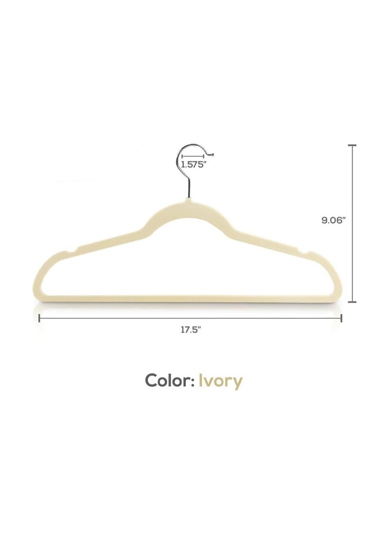 D'HOME D'Home Non-Slip Velvet Hangers – Slim Clothes Hangers for Suits, Kandoras, Abayas, Kaftans – Space-Saving Design with 360° Swivel Hook – Strong & Durable, Holds up to 10 lbs – Pack of 50  - Image 4