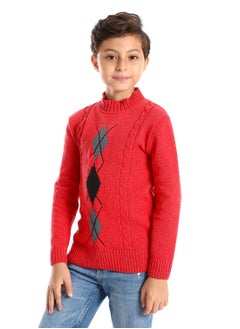 Caesar Wool Boys Pullover With Multi Design  - Image 2