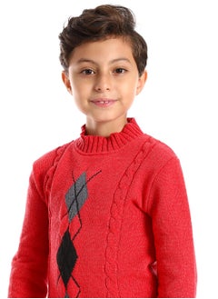 Caesar Wool Boys Pullover With Multi Design  - Image 3