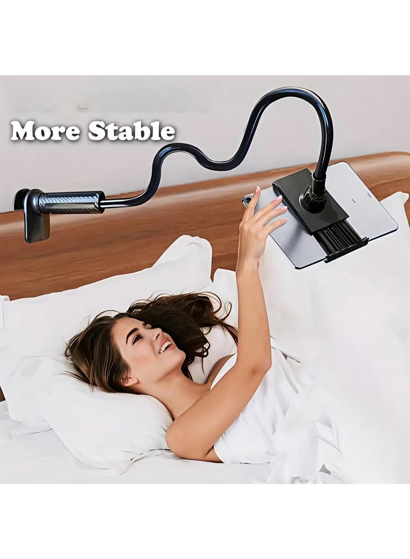 IPad and phone universal stand, portable metal phone stand, lazy phone stand, 360 degree rotatable, suitable for beds, kitchens, and living rooms, perfect for stable alloy phone stands for 4-7.2-inch iPhone 15/14/13/12/11 X Xr ProMax and iPad, Google Pixel, Samsung Galaxy S, and iPad mini - Image 1