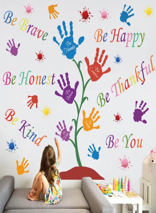 Datesno Colorful Inspirational Wall Decals Quotes Be Thankful Be Creative Be Brave Vinyl Paint Splatter Handprint Wall Art Sticker Peel and Stick Wall Decor Motivational Saying Wall Stickers for Kids Bedroom - Image 4