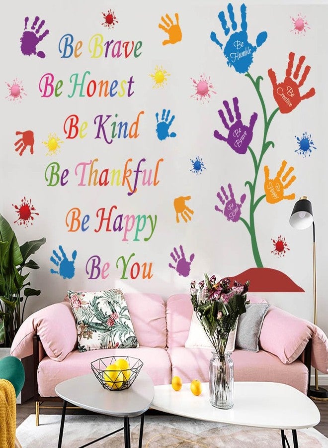 Datesno Colorful Inspirational Wall Decals Quotes Be Thankful Be Creative Be Brave Vinyl Paint Splatter Handprint Wall Art Sticker Peel and Stick Wall Decor Motivational Saying Wall Stickers for Kids Bedroom - Image 5