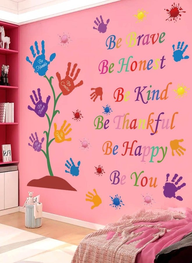 Datesno Colorful Inspirational Wall Decals Quotes Be Thankful Be Creative Be Brave Vinyl Paint Splatter Handprint Wall Art Sticker Peel and Stick Wall Decor Motivational Saying Wall Stickers for Kids Bedroom - Image 3