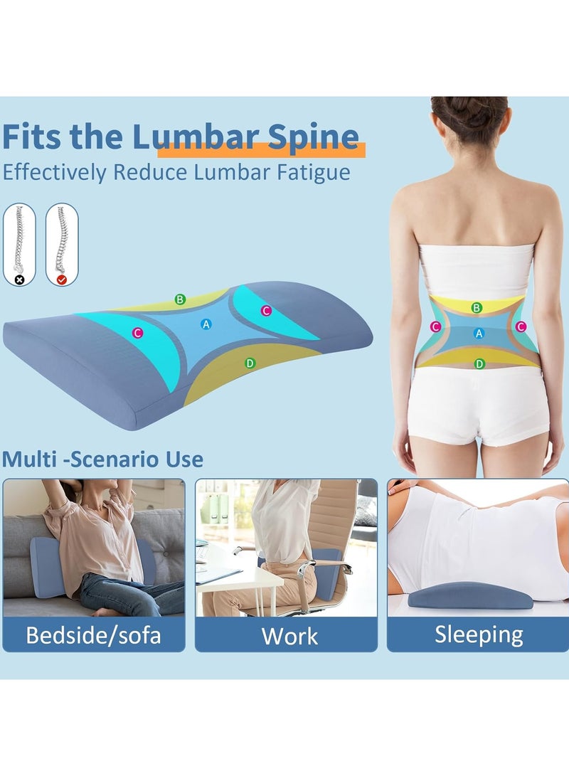 Lumbar Support Pillow for Bed Relief Back Pain: Lower Back Pillow for Sleeping - Memory Foam Waist Pillow - Back Wedge Bolster Pillow for Side, Back&Stomach Sleepers - Bed Rest Pillow for Car, Sofa  - Image 3