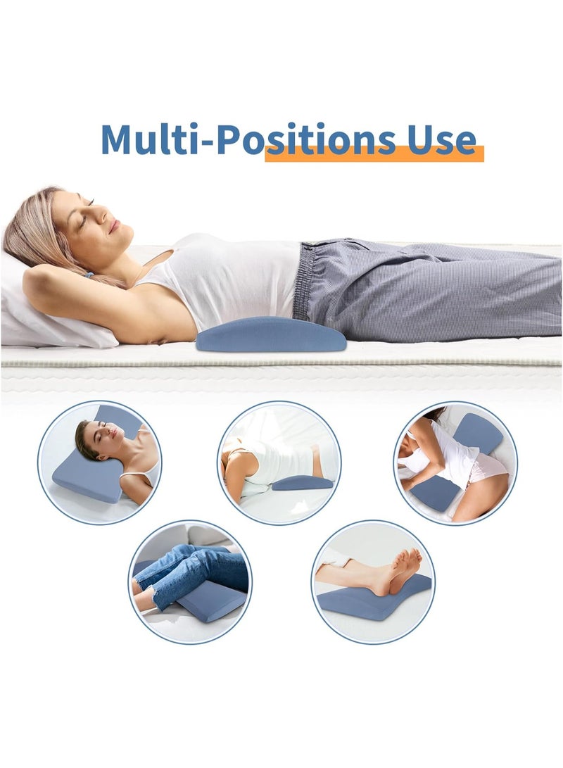 Lumbar Support Pillow for Bed Relief Back Pain: Lower Back Pillow for Sleeping - Memory Foam Waist Pillow - Back Wedge Bolster Pillow for Side, Back&Stomach Sleepers - Bed Rest Pillow for Car, Sofa  - Image 5