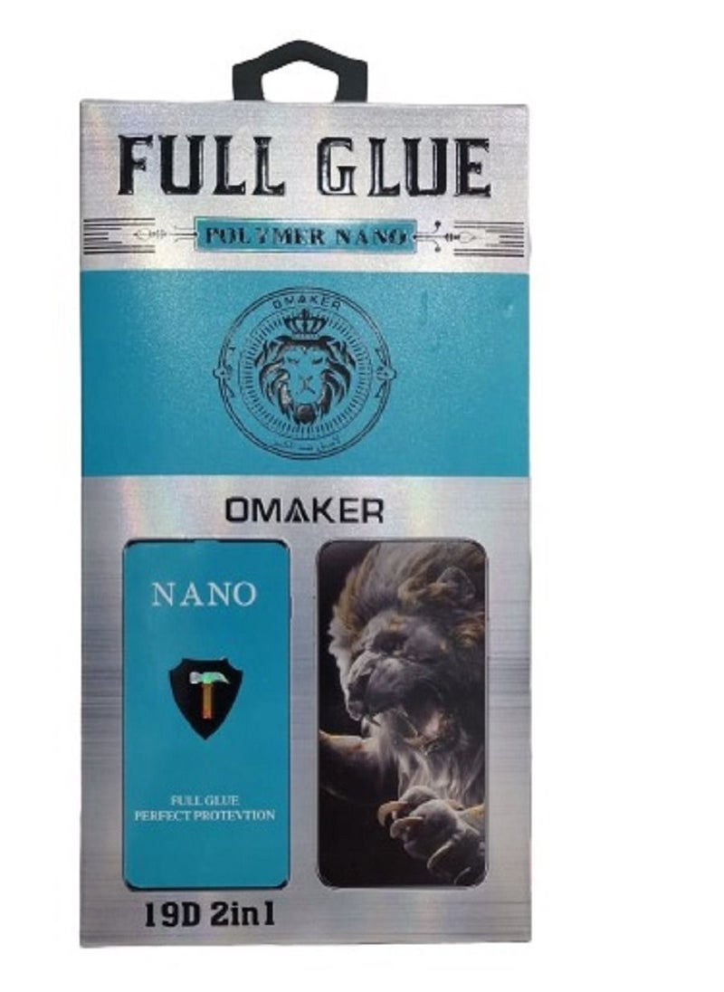 OMAKER Pack Of 2 Premium Quality Nano Ceramic 19D Protector For Apple iPhone 12 With Carbon Fiber Back Protective Full Glue Clear  - Image 4