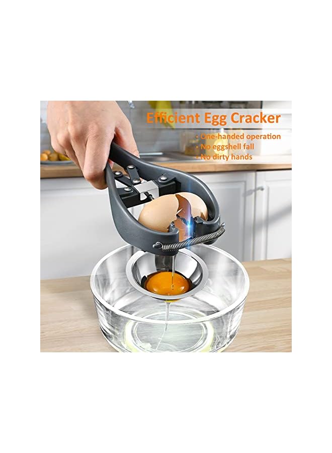 KASTWAVE Cracker Egg Separator Tool, KASTWAVE Handheld Egg Opener with Egg Yolk White Separator Food Grade Eggshell Cutter Creative Kitchen Gadgets  - Image 2