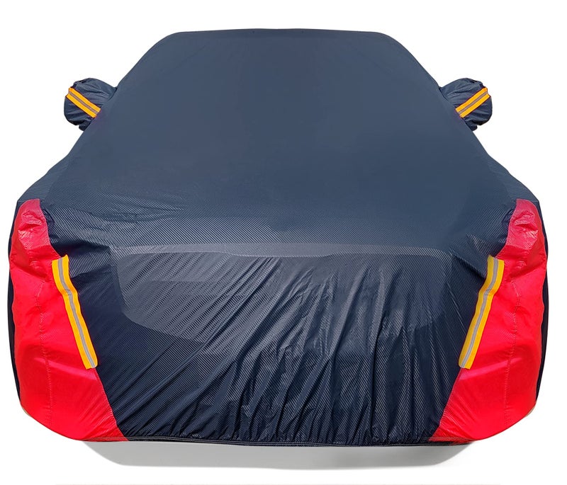 DINGHAO Car Cover Waterproof All Weather for Automobiles, 6 Layers Outdoor Full Exterior Cover Rain Sun UV Snowproof Protection with Zipper Cotton, Mirror Pocket for Sedan (190-195 inch) - Image 1