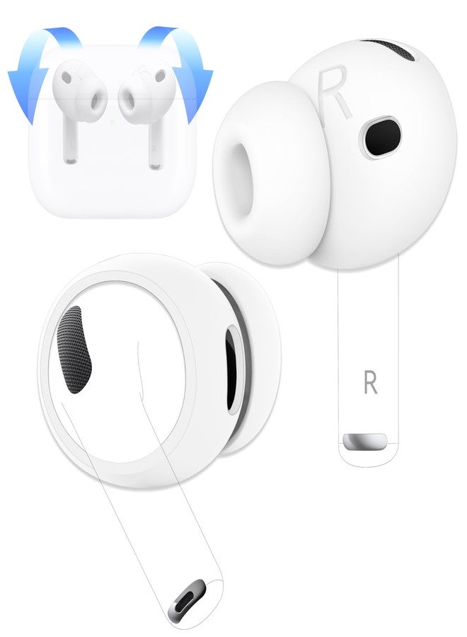 DamonLight 2 Pairs Ear Tips for AirPods Pro 3 Grip Silicone Earbuds Cover [Added Storage Pouch][US Patent Registered] Compatible with Apple AirPods Pro 3rd Generation 2025 (Large)