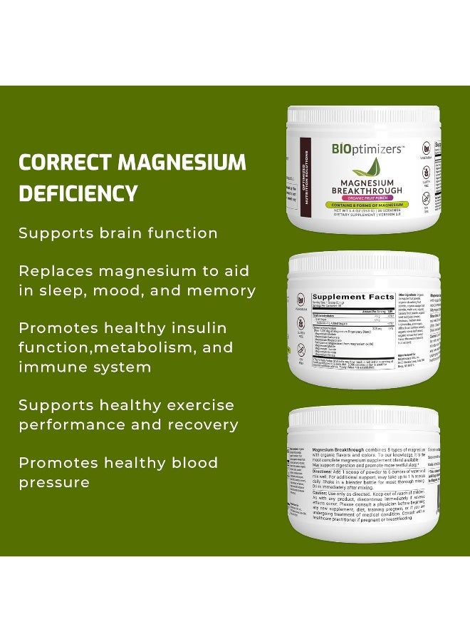BiOptimizers Magnesium Breakthrough Drink Fruit Punch 8 Forms Of Magnesium 5.4 Oz 30 Servings - Image 4