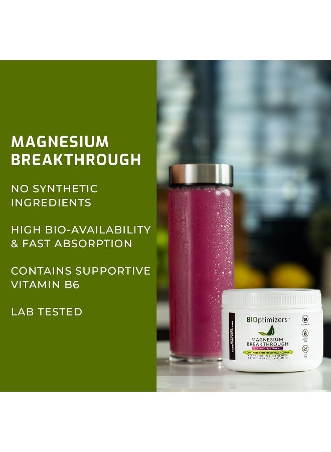 BiOptimizers Magnesium Breakthrough Drink Fruit Punch 8 Forms Of Magnesium 5.4 Oz 30 Servings - Image 2