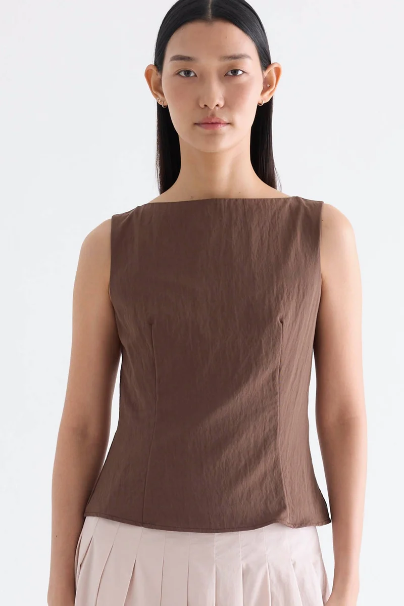 The Editor's Market Afina Boat-Neck Top