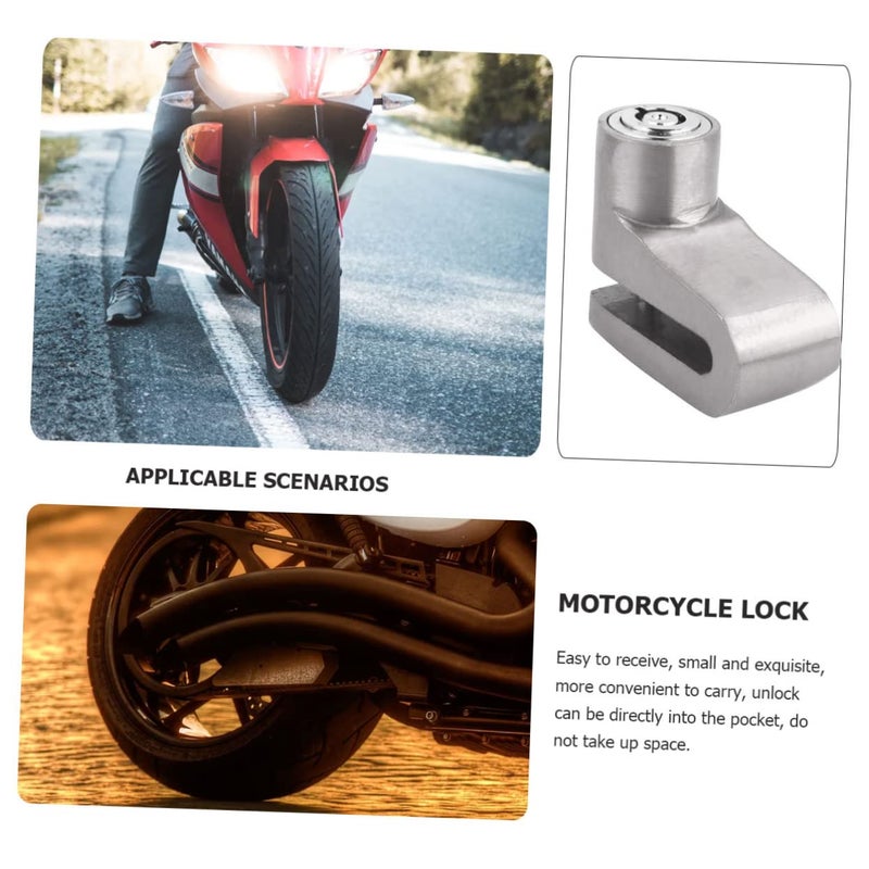 Silver Motorcycle Disc Brake Lock Compact Anti Theft Security Device for Scooters - Image 4