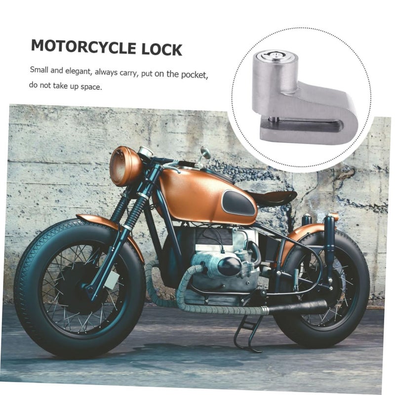 Silver Motorcycle Disc Brake Lock Compact Anti Theft Security Device for Scooters - Image 5
