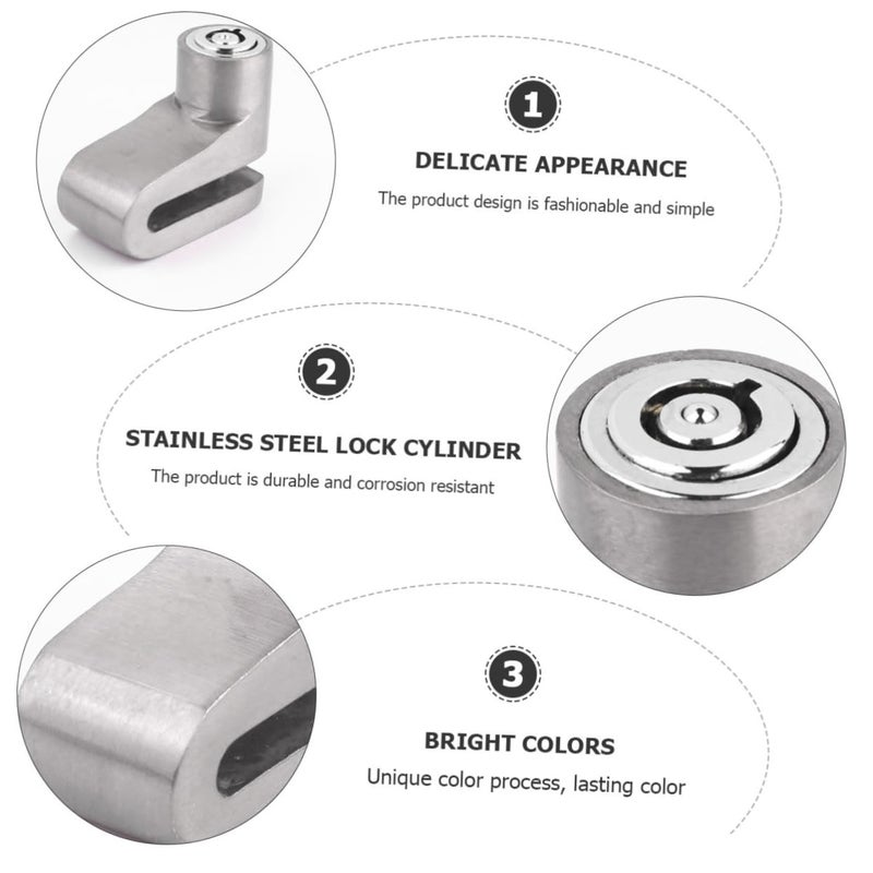 Silver Motorcycle Disc Brake Lock Compact Anti Theft Security Device for Scooters - Image 3