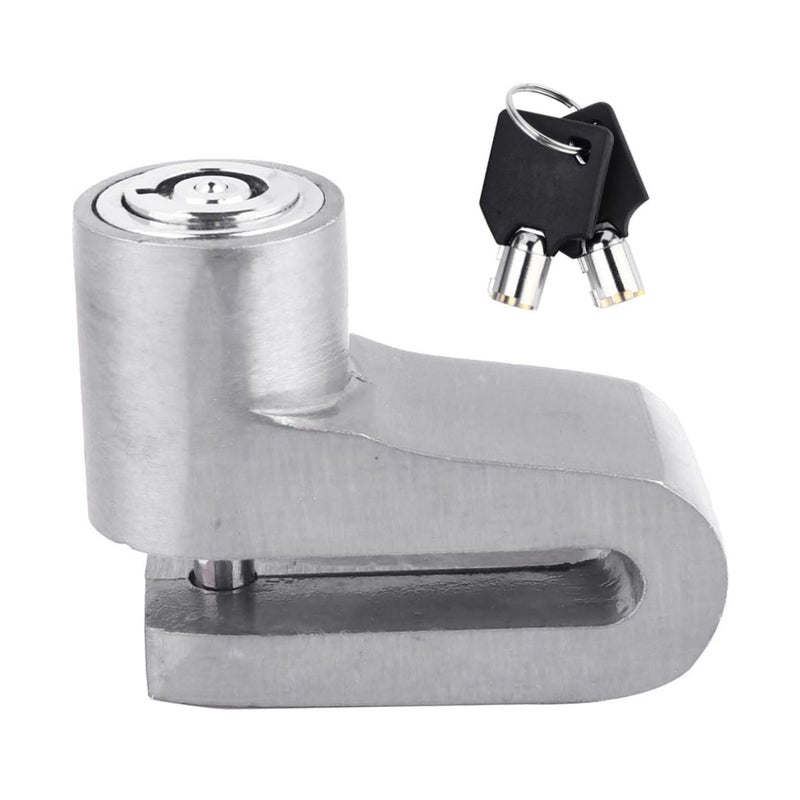 Silver Motorcycle Disc Brake Lock Compact Anti Theft Security Device for Scooters - Image 2