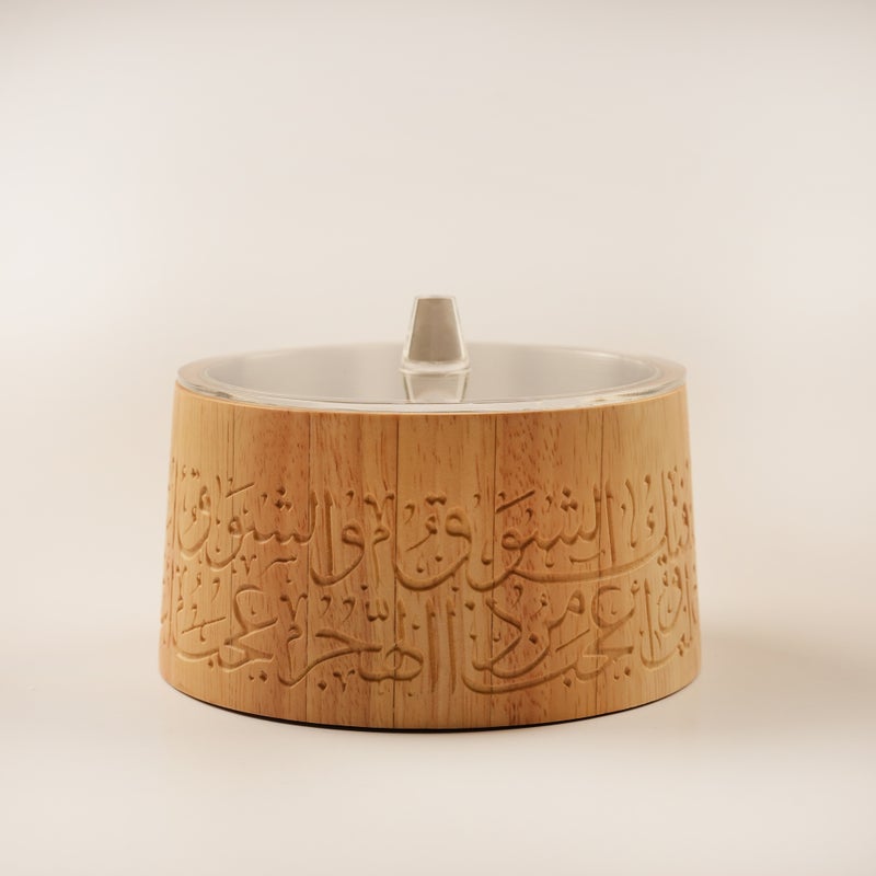 Dallaty وعاء تمر دلاتي الخشبي مجموعة راماس باللون البيج - Image 1