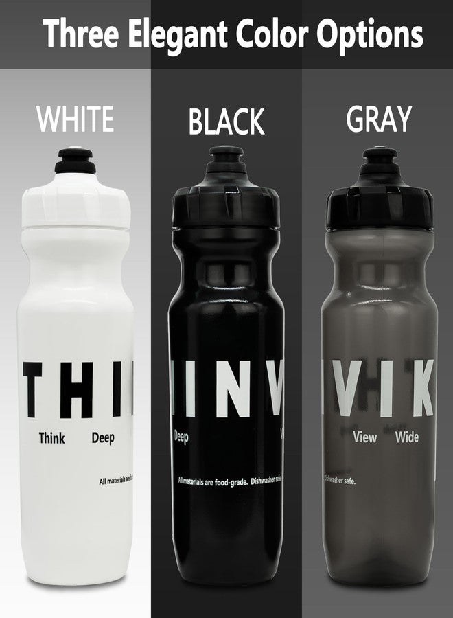 Thinvik Dishwasher Safe Bike Water Bottles 620ml(20.97oz) Food-Grade Materials A Pair of Bicycle White Water Bottles - Image 4