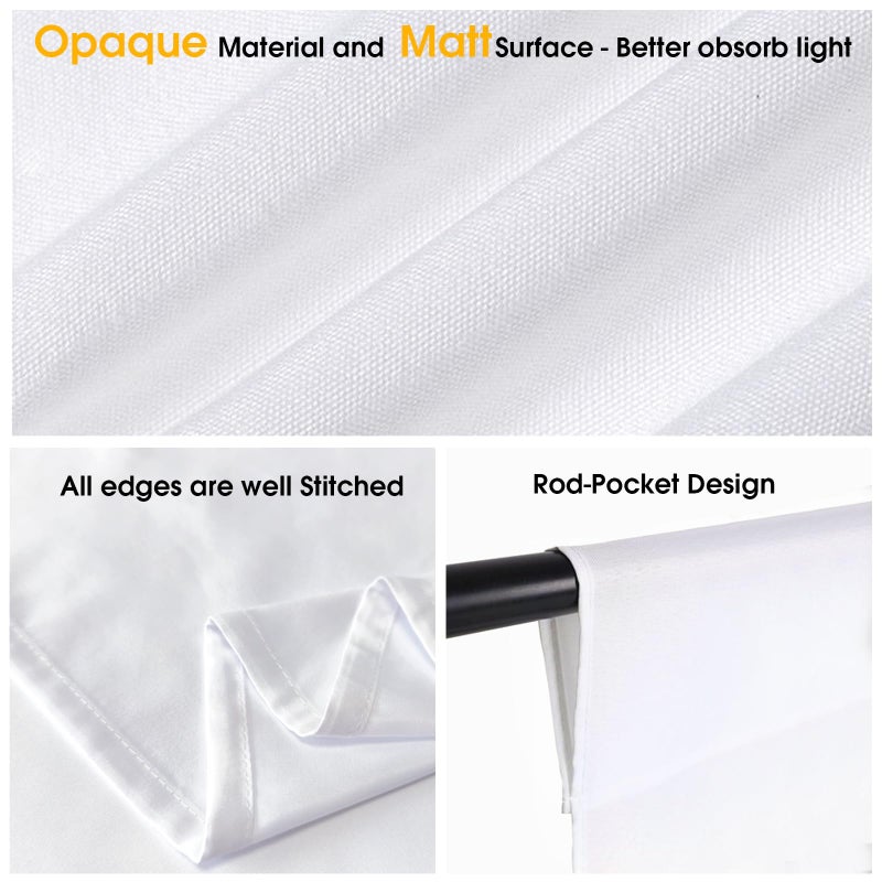 CPLIRIS 10x20ft White Backdrop for Photography, Dual-Size Dual-Pocket Design Photo Booth Background for Portrait Photoshoot, Party and Video with Both Options of 10 feet and 20 feet in Width - Image 4