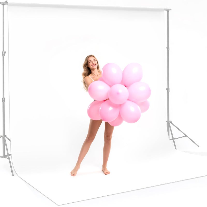 CPLIRIS 10x20ft White Backdrop for Photography, Dual-Size Dual-Pocket Design Photo Booth Background for Portrait Photoshoot, Party and Video with Both Options of 10 feet and 20 feet in Width - Image 1