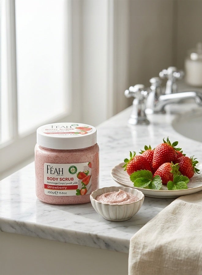 فياح مقشر الجسم بالفراولة من فيا 450 غرام - مقشر ومنعم للبشرة - Image 2