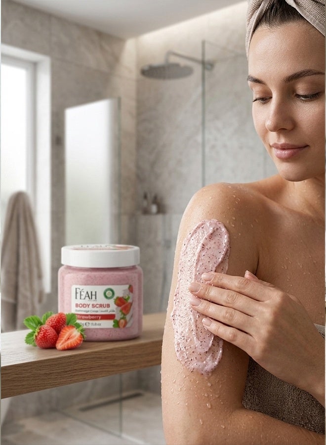 فياح مقشر الجسم بالفراولة من فيا 450 غرام - مقشر ومنعم للبشرة - Image 3