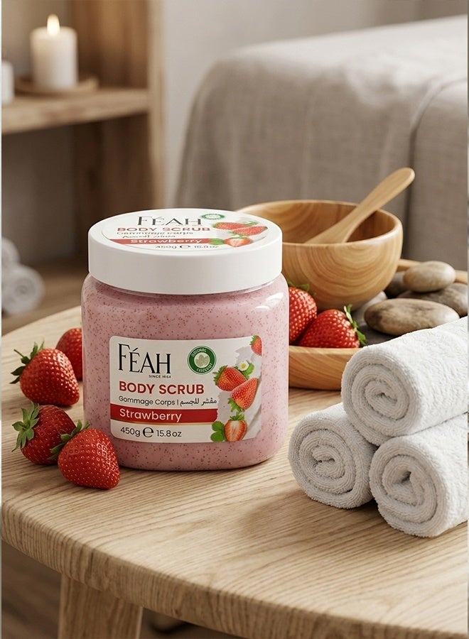 فياح مقشر الجسم بالفراولة من فيا 450 غرام - مقشر ومنعم للبشرة - Image 4
