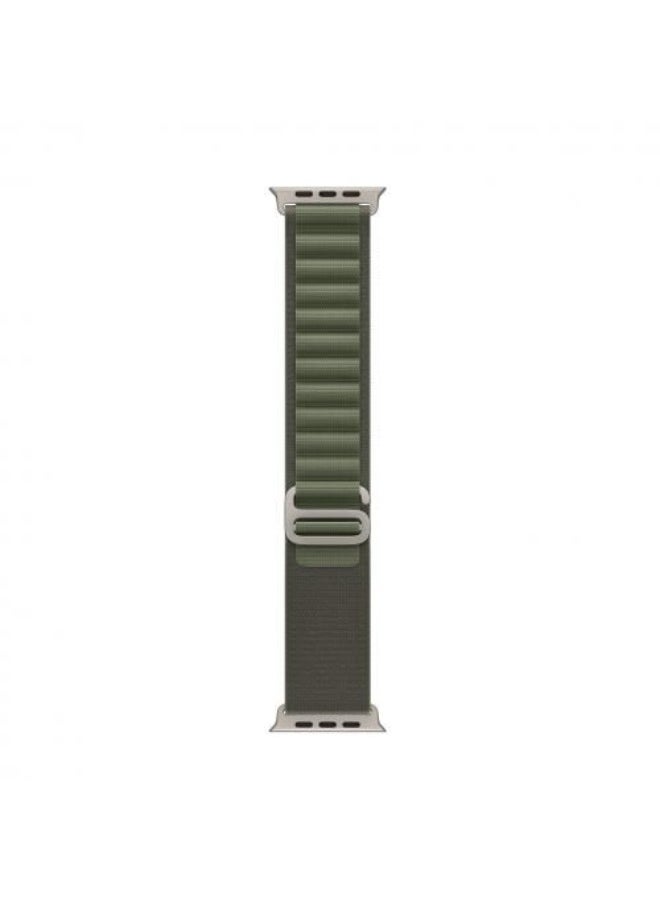 Generic - Flexible Fit Alpine Loop For Apple Watch 45/49mm Nylon Woven Ring Strap Series 8 & 8Ultra 49 - Green - Image 1