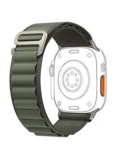 Flexible Fit Alpine Loop For Apple Watch 45/49mm Nylon Woven Ring Strap Series 8 & 8Ultra 49 - Green