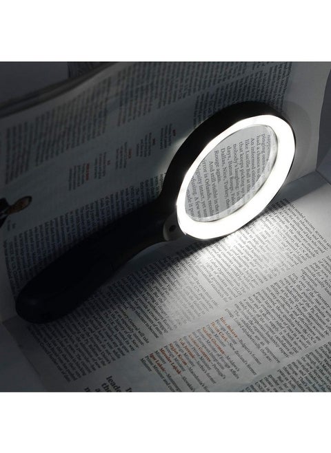 Magnifying Glass with Light, 10X Handheld Large Magnifying Glass 12 LED Illuminated Lighted Magnifier for Macular Degeneration, Seniors Reading, Soldering, Inspection, Coins, Jewelry, Exploring