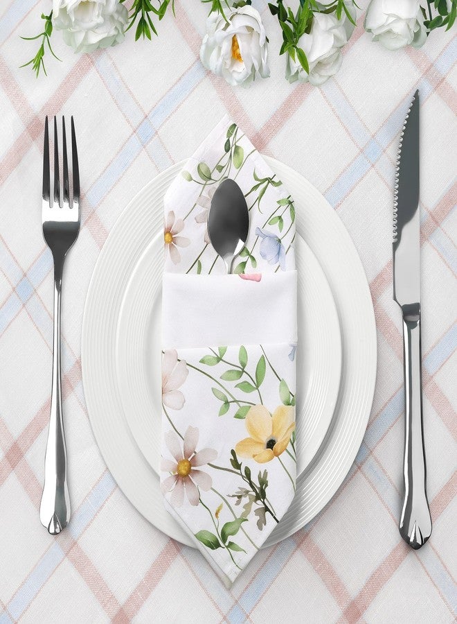 Arquiel Floral Butterfly Napkins, 18×18 Inch French Country Dinner Cloth Napkins Set of 6, Washable Cotton Soft Absorbent Square Napkins for Dining Kitchen Party Wedding Decoration - Image 3