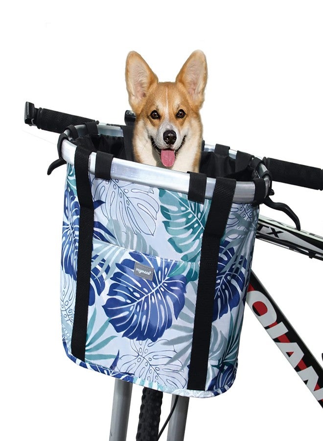 RAYMACE Bicycle Basket Dog Bike Handlebar Basket Front,Folding Detachable Quick Release Easy Install,Cycling Picnic Bag - Image 1
