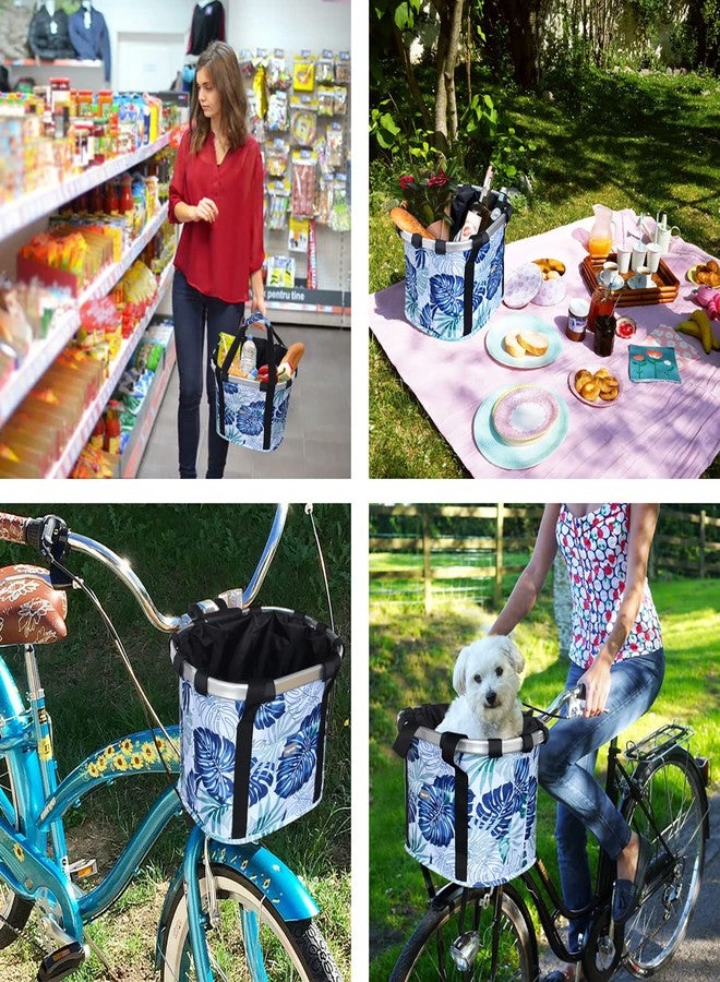 RAYMACE Bicycle Basket Dog Bike Handlebar Basket Front,Folding Detachable Quick Release Easy Install,Cycling Picnic Bag - Image 3