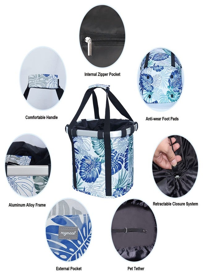 RAYMACE Bicycle Basket Dog Bike Handlebar Basket Front,Folding Detachable Quick Release Easy Install,Cycling Picnic Bag - Image 5