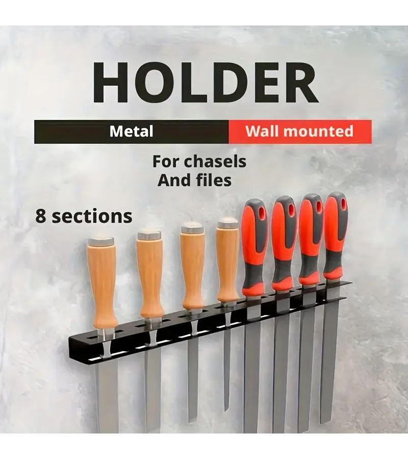 Wall Mounted Screwdriver Holder 1pc for Workshop Garage Storage Shelf - Image 4