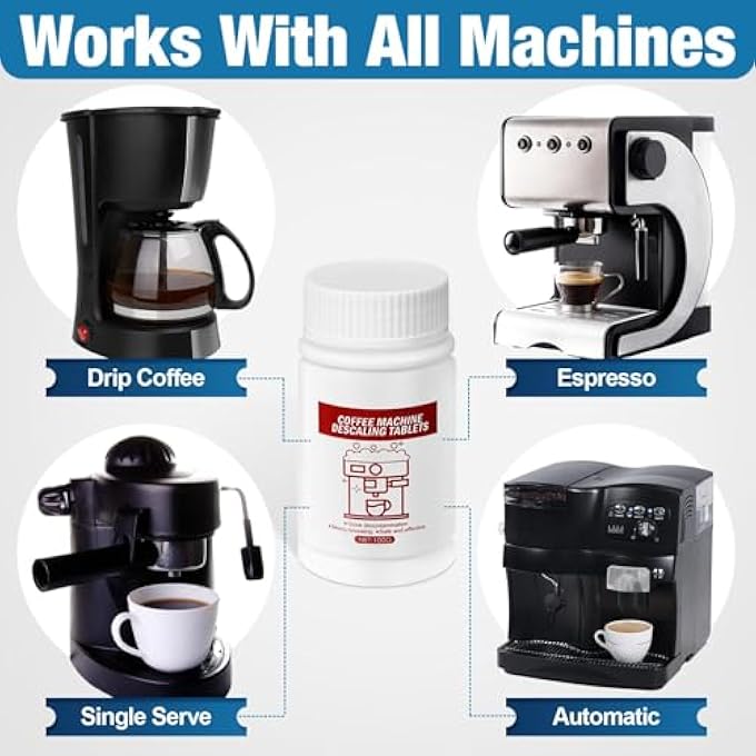 Azonee Espresso Machine Cleaning Tablets 600 Pcs Compatible With Breville Barista Express Gaggia Delonghi Jura Philips Coffee Maker Pot Descaling Tablets For Baristas Clean Coffee Grease Residue - Image 4