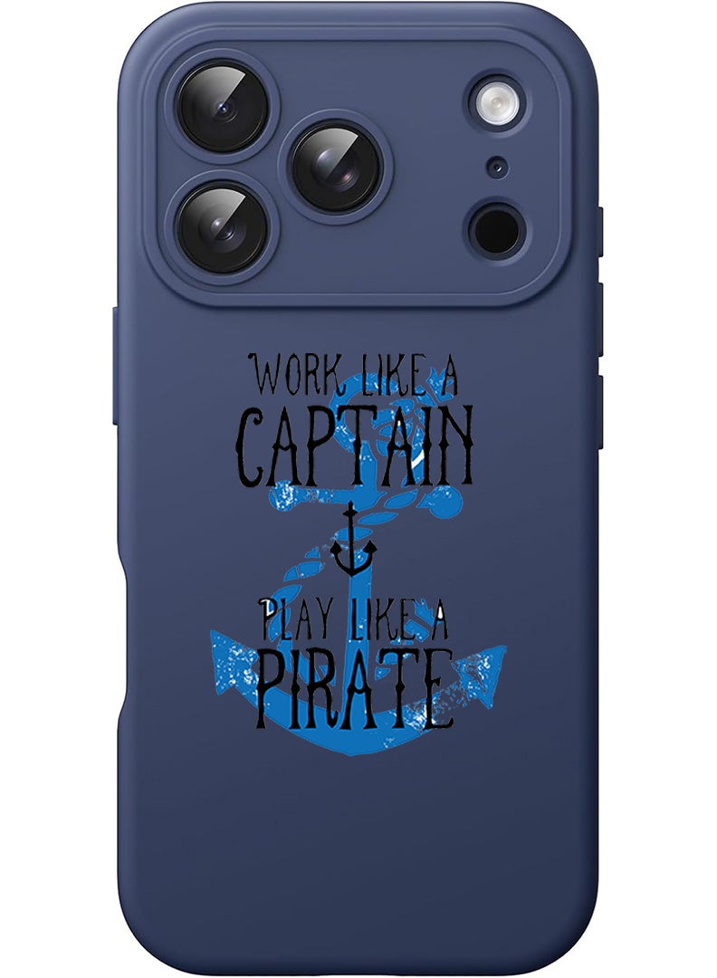 Theodor Protective Slim Fit Case Liquid Silicone Cover with Full Body Protection Anti-Scratch Shockproof Case For Apple iPhone 17 Pro Max (Blue) Work like a Captain - Image 1