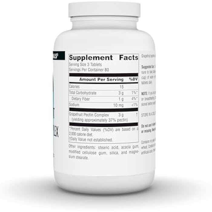 Source Naturals Grapefruit Pectin Complex, Soluble Fiber, Dietary Supplement - 1000 mg - 240 Tablets - Image 3