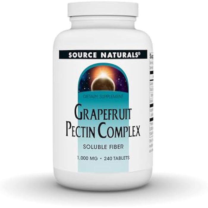 Source Naturals Grapefruit Pectin Complex, Soluble Fiber, Dietary Supplement - 1000 mg - 240 Tablets - Image 1