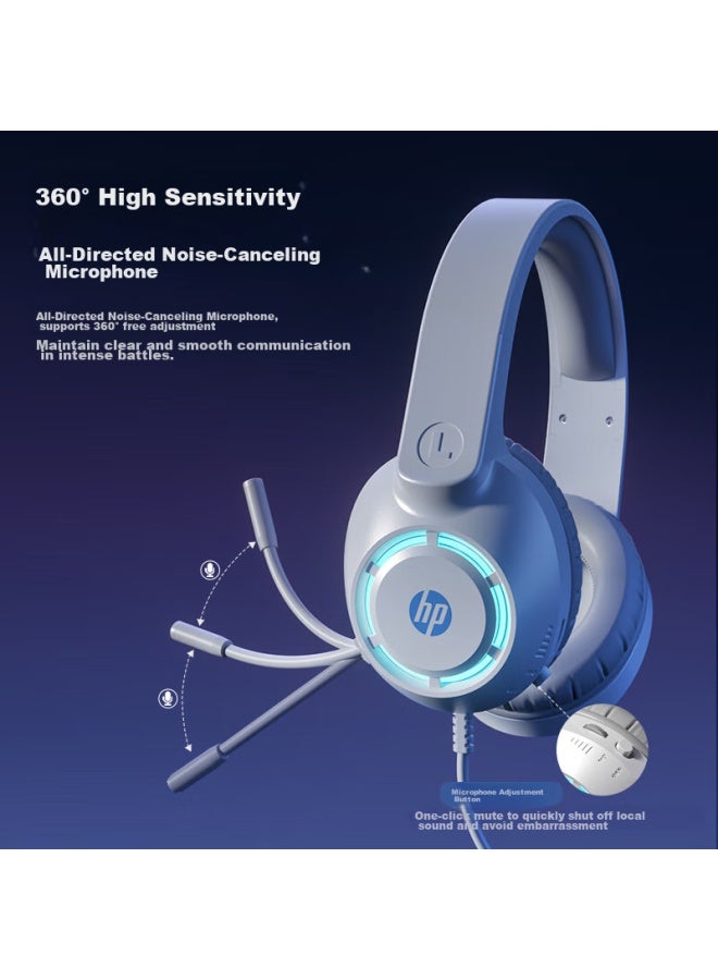 Hp Dhe-8013 Wired Over-ear Headphones, Noise-cancelling Stereo Surround Gaming Headset For Pubg, Study And Entertainment, With Microphone And Usb Interface - Image 2