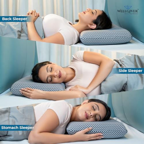 WELLGIVER Orthopedic Memory Foam Deep Sleep Pillow | 2 Years Warranty | Design for Neck & Shoulder Pain Relief | 20 x 13 x 4 Inch | Standard | Removable Zipper Cover | Pack 1 - Image 5