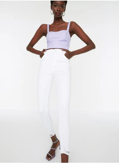 trendyol Ripped Hem Skinny Jeans