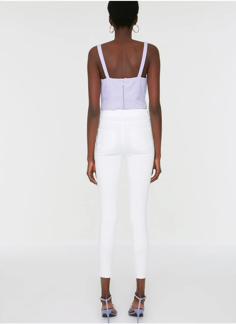 trendyol Ripped Hem Skinny Jeans