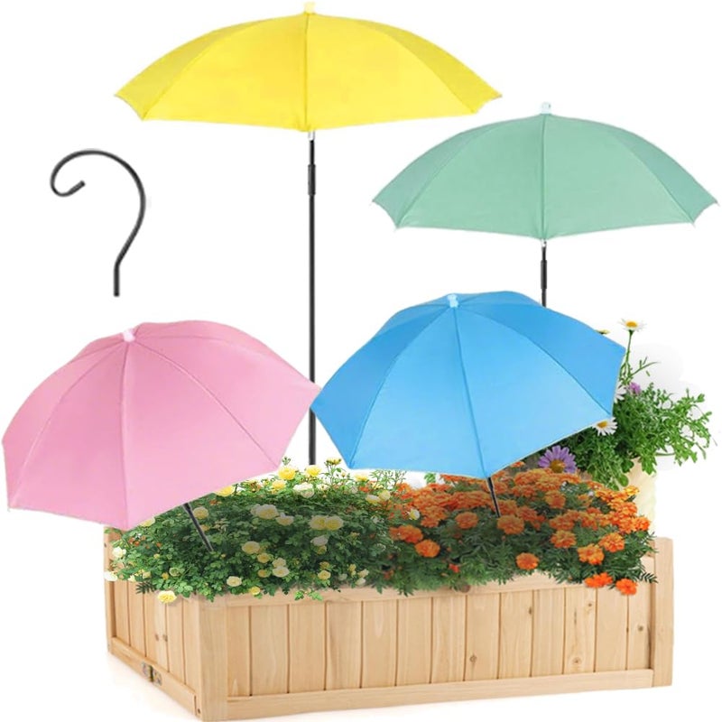 Vorriop Upgraded 4pcs Plant Umbrellas for Outdoor Plantsï¼ŒGarden Beds Shadeï¼ŒAdjustable Height Provides Shade for Potted to Protect Their Flowers from Intense Sunlight and Rain - Image 1