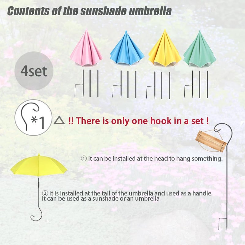Vorriop Upgraded 4pcs Plant Umbrellas for Outdoor Plantsï¼ŒGarden Beds Shadeï¼ŒAdjustable Height Provides Shade for Potted to Protect Their Flowers from Intense Sunlight and Rain - Image 3