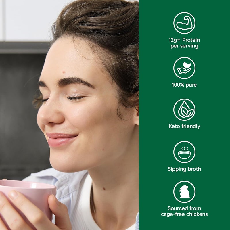 Organika Bone Broth Chicken Protein Powder - Original Flavor, 300g - Image 4