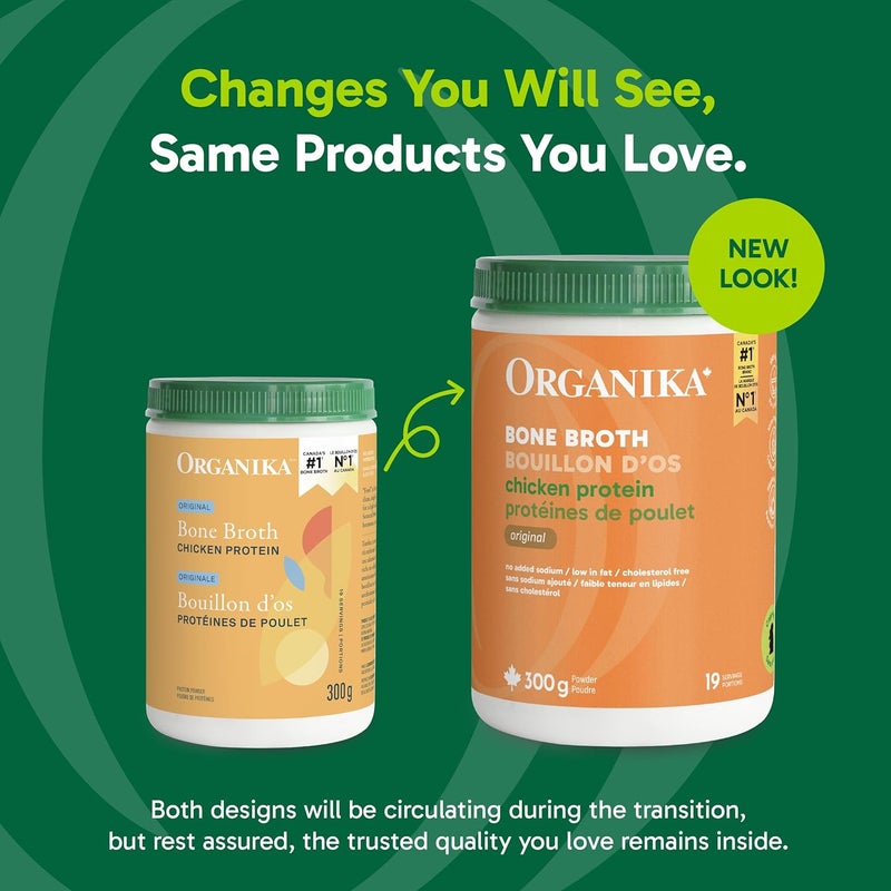 Organika Bone Broth Chicken Protein Powder - Original Flavor, 300g - Image 3