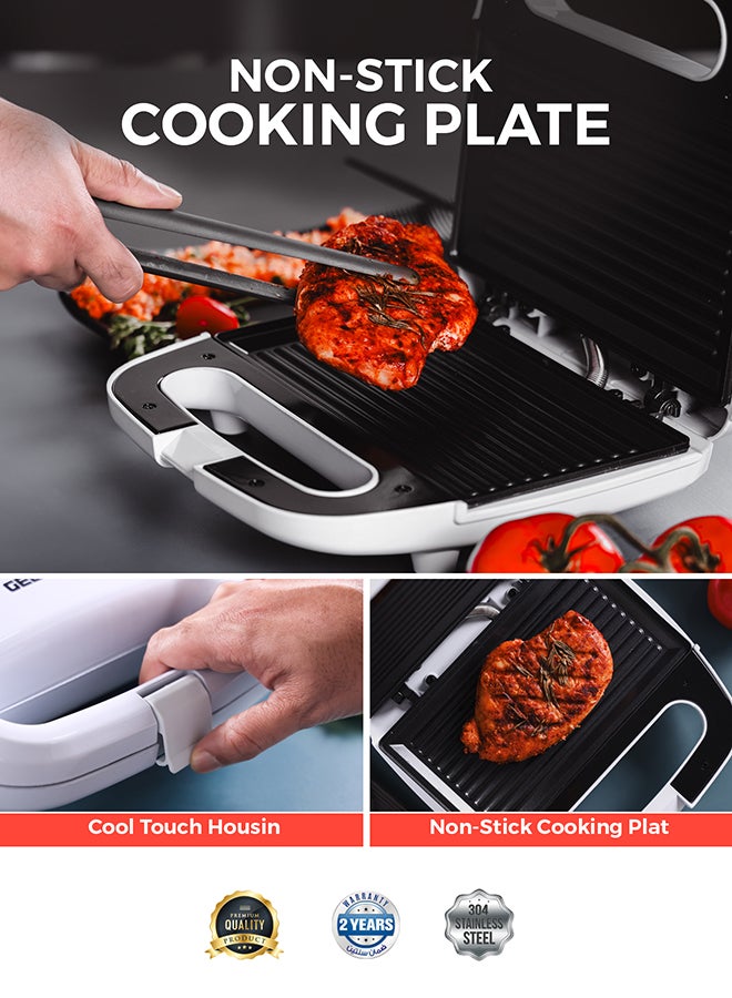 GEEPAS Sandwich Toaster Non Stick Heating Plate Thermostat Control With Indicator Light 750 W GGT686N Black/White - Image 5